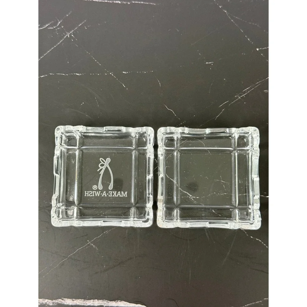 Make-A-Wish Lidded Crystal Trinket Box 2 3/4